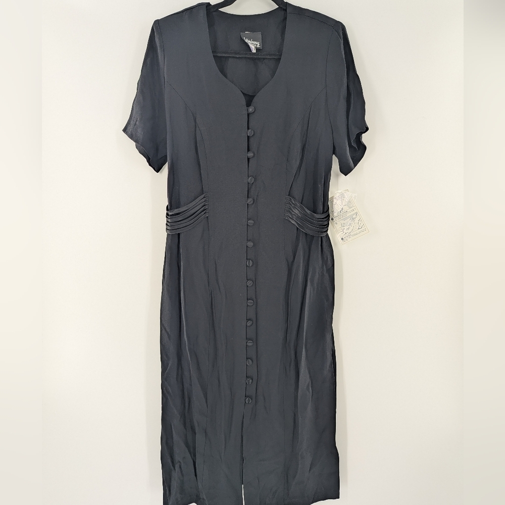VTG Whirlaway Frocks Maxi Dress Cottagecore Whimsigoth Deadstock Black A6 NWT